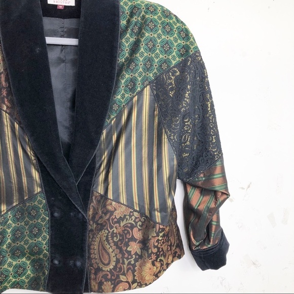 SUSAN Bristol vintage mixed fabric double breasted jacket - Picture 3 of 13